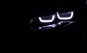 BMW X6 Adaptive LED Headlights Glowing in the Dark HD wallpaper