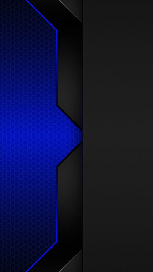 Abstract Electric Blue Geometric Pattern with Dark 3D Layers and Neon Tech Design HD phone wallpaper