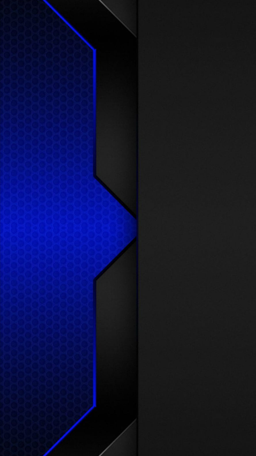 Abstract Electric Blue Geometric Pattern with Dark 3D Layers and Neon Tech Design HD phone wallpaper