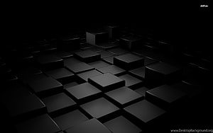 Dark 3D Cubes Grid with Minimalist Geometric Depth and Shadow HD wallpaper