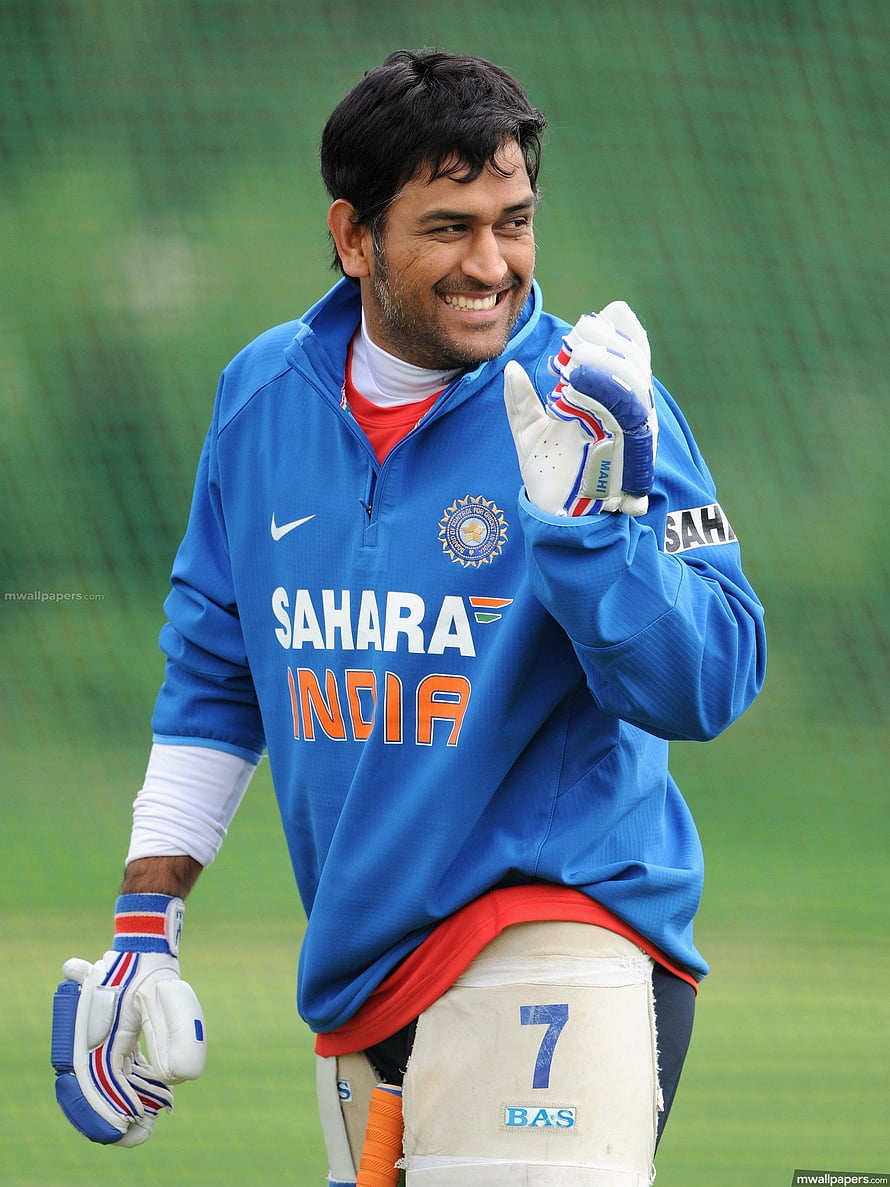 MS Dhoni in India Cricket Training Kit Wearing Sahara Jersey and Wicketkeeping Gear HD phone wallpaper