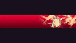 Vibrant Red Abstract Gaming Banner with Glitch Art and Smoke Effects HD wallpaper