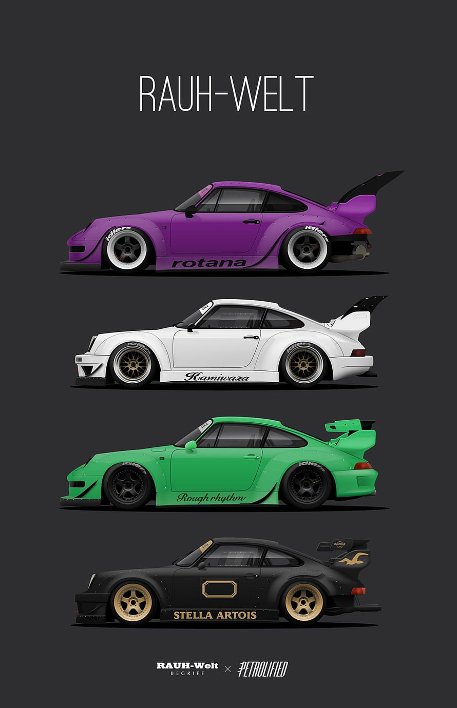 Rauh-Welt Concepts Porsche 964 Widebody Illustration Collection HD phone wallpaper