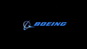 Boeing Corporate Logo in Blue on a Black Background HD wallpaper