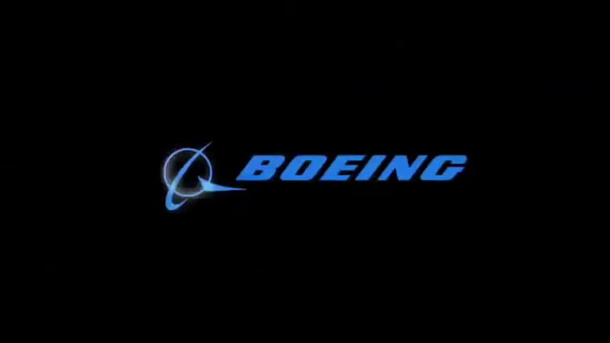 Boeing Corporate Logo in Blue on a Black Background HD wallpaper