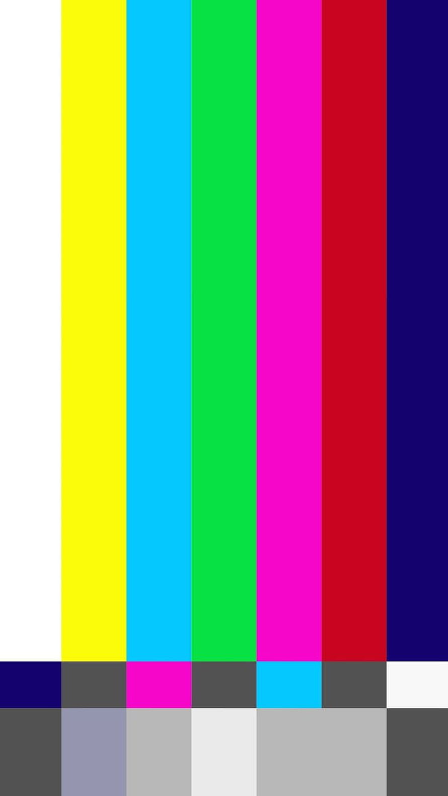 Classic TV No Signal Test Pattern with Color Bars and Static Noise HD phone wallpaper