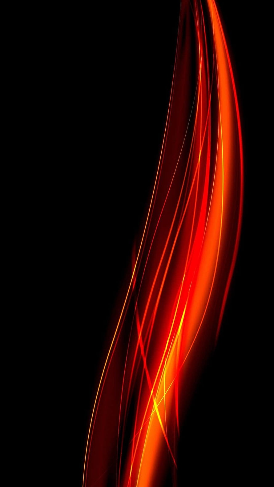 Vibrant Red Abstract Light Streaks on Black Background HD phone wallpaper