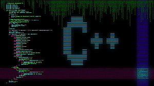 C Programming Code Editor with ASCII Art Skull on Dark Terminal Background HD wallpaper