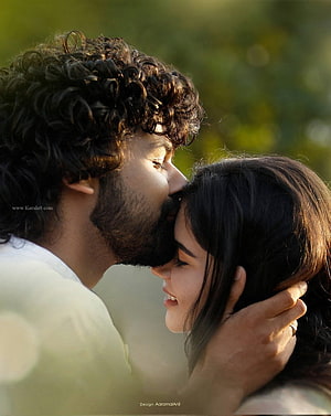 Hridayam Movie Still: Romantic Couple Sharing an Intimate Moment in Golden Hour Light HD phone wallpaper