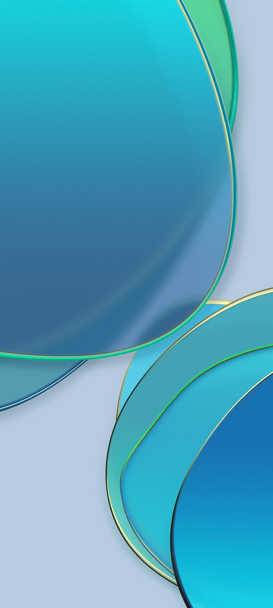 Abstract Geometric Circles in Teal and Blue with Gold Accents HD phone wallpaper