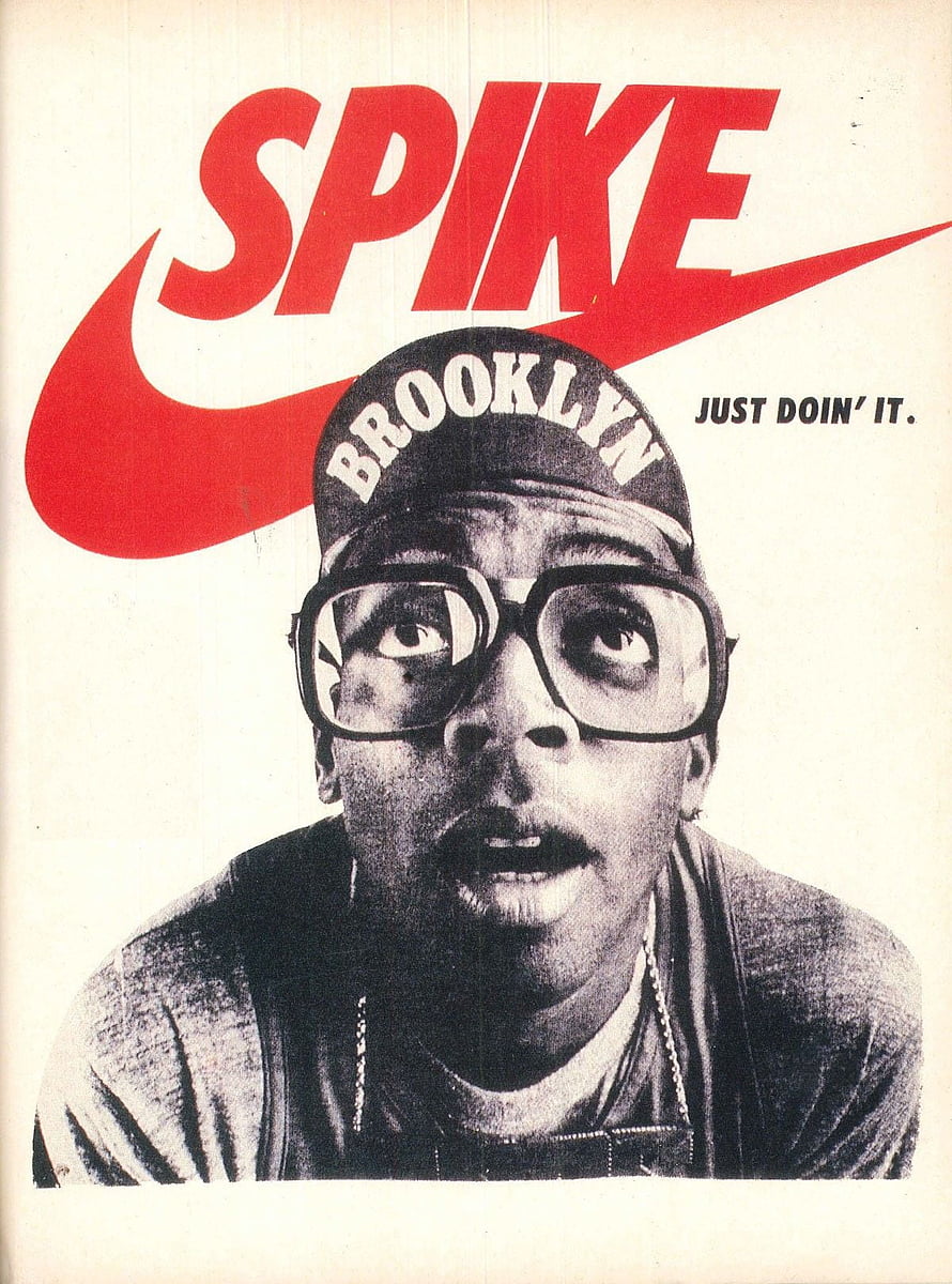 Spike Lee Nike Just Do It Vintage Poster with Brooklyn Cap and Glasses HD phone wallpaper