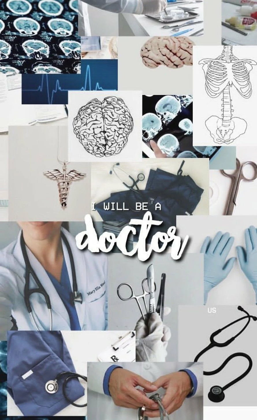 Medical School Motivation Collage Featuring Doctor Tools and Anatomy HD phone wallpaper