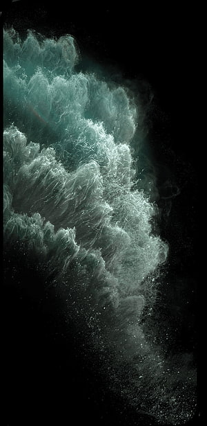 Dark Teal Ink Clouds Swirling in Black Water Abstract Photography HD phone wallpaper