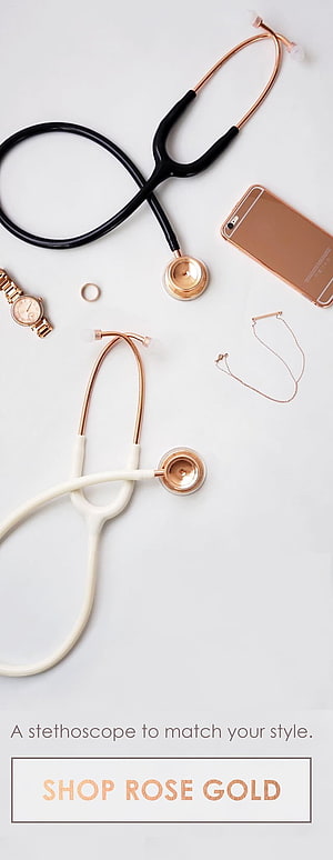 Rose Gold Stethoscope Flat Lay with Medical Accessories and Smartphone HD phone wallpaper