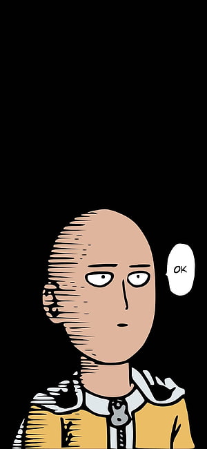 Saitama from One Punch Man in a minimalist comic style with a deadpan expression and speech bubble, A need for every Saitama fan. One punch man anime, Saitama one punch man, Saitama one punch, Funny Saitama HD phone wallpaper