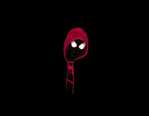 Minimalist Spider-Man Hooded Portrait in Red and Black, Spider-man, minimal art, 2020, marvel comics HD wallpaper