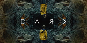 Dark Series Poster Featuring Boy in Yellow Jacket Standing in Dark Cave HD wallpaper