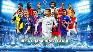 UEFA Champions League 2014-2015 Star Players Collage Wallpaper HD wallpaper