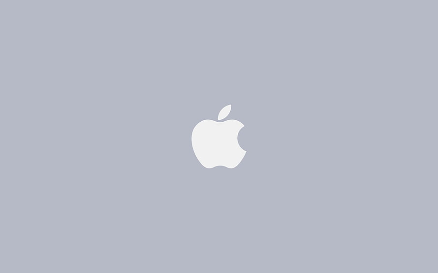 Minimalist Apple Logo on Soft Gray Background HD wallpaper