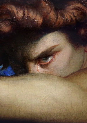 Alexandre Cabanel Fallen Angel Oil Painting Detail Close Up HD phone wallpaper