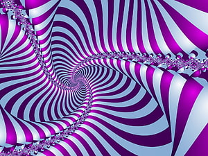 Hypnotic Purple and White Spiral Tunnel with Fractal Edge Details HD wallpaper