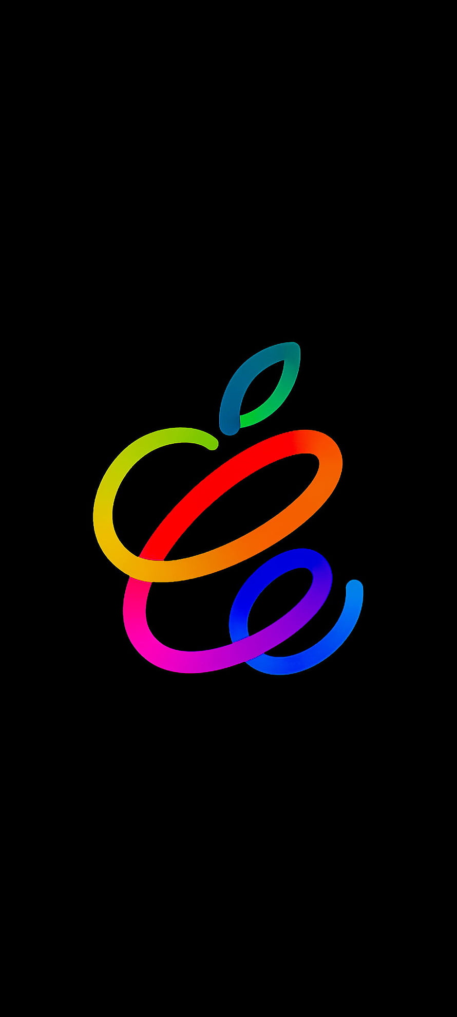 Apple Logo Rainbow Gradient on Black Background Minimalist Design HD phone wallpaper
