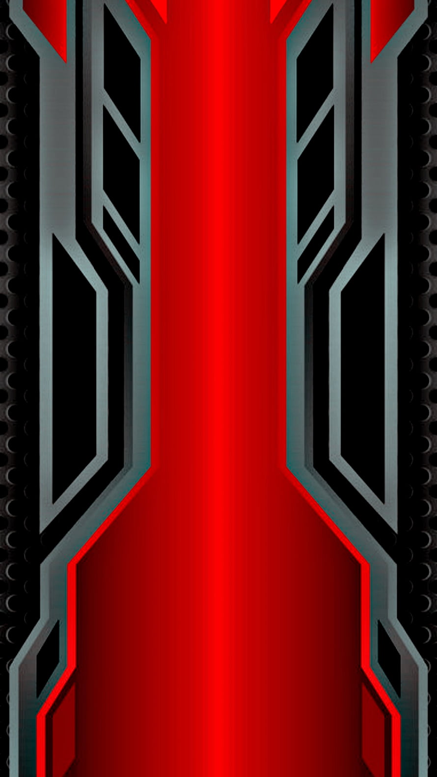 Abstract Geometric Tech Pattern with Red and Gray Metallic Shapes HD phone wallpaper