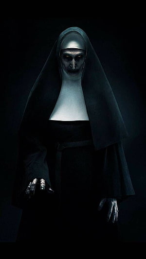 Valak The Nun From The Conjuring Universe In Dark Cinematic Horror Portrait HD phone wallpaper