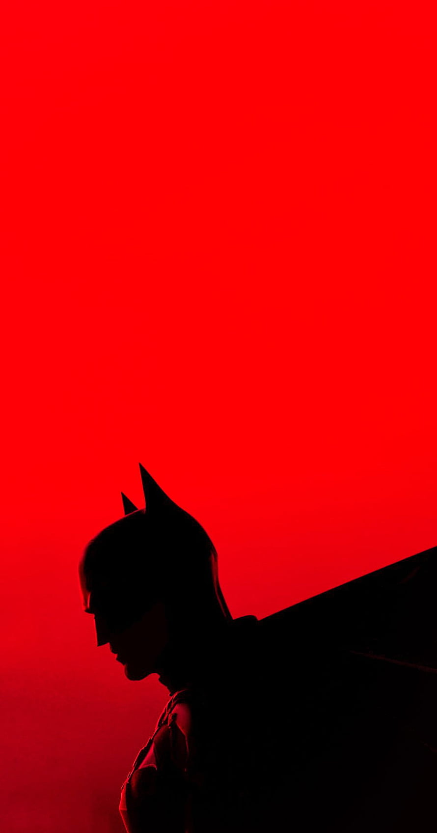 Batman Silhouette Against Vibrant Red Background HD phone wallpaper