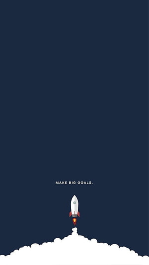 Minimalist Rocket Launching Through Clouds With Motivational Quote HD phone wallpaper