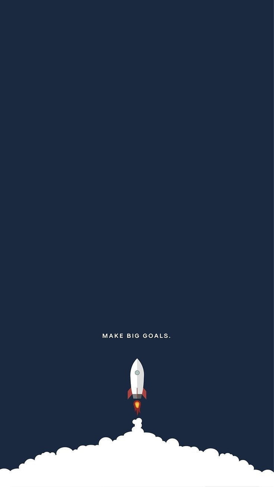 Minimalist Rocket Launching Through Clouds With Motivational Quote HD phone wallpaper