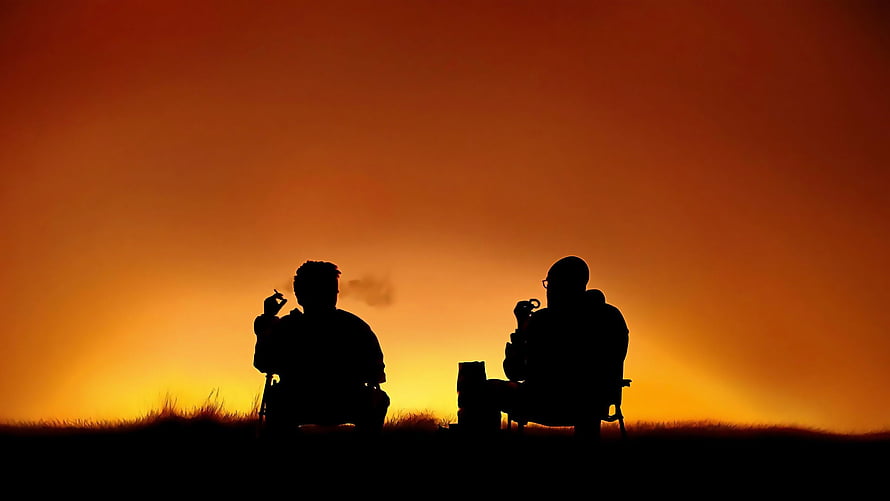 Breaking Bad Silhouette of Walter White and Jesse Pinkman at Sunset HD wallpaper