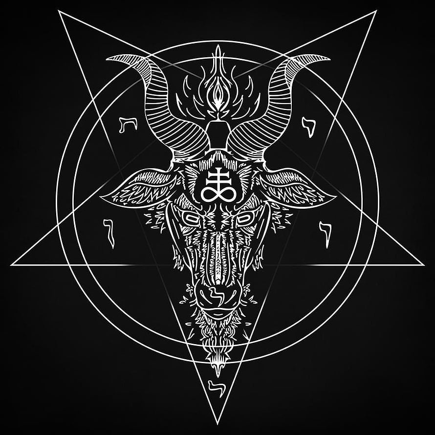 Intricate Baphomet Goat Head Sigil with Pentagram and Sacred Geometry on Black Background HD phone wallpaper