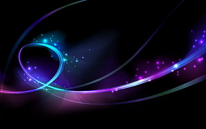 Dark Abstract Background With Glowing Neon Purple And Blue Light Trails HD wallpaper