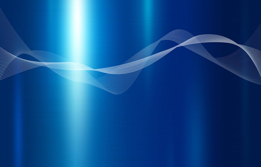 Abstract Blue Metallic Background with Flowing Light Waves and Vertical Beam HD wallpaper
