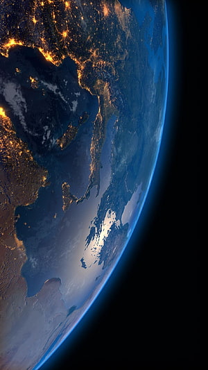 Earth at Night from Space: Mediterranean and Europe City Lights HD phone wallpaper