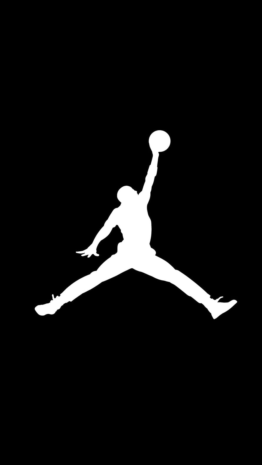 Michael Jordan Jumpman Logo Silhouette on Black Background HD phone wallpaper
