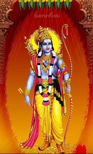 Lord Rama with Bow and Arrow in Traditional Indian Art Style HD phone wallpaper