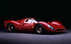 Classic Red Ferrari 330 P3 Race Car Studio Profile HD wallpaper