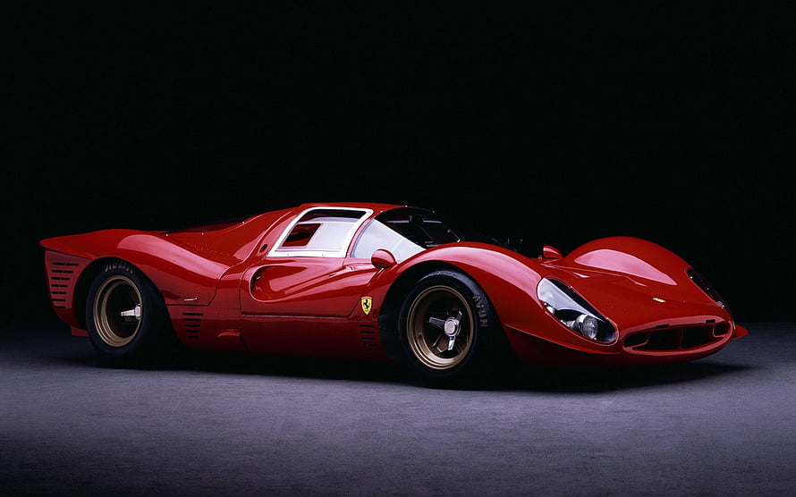 Classic Red Ferrari 330 P3 Race Car Studio Profile HD wallpaper