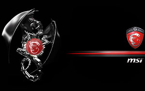 MSI Gaming G Series Dragon Logo on Black Background with Red Accent Line HD wallpaper