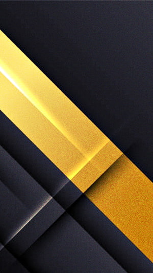Sleek Black and Gold Geometric Abstract Pattern with Diagonal 3D Lines HD phone wallpaper