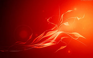 Vibrant Red Abstract Flowing Light Streaks and Bokeh Background HD wallpaper