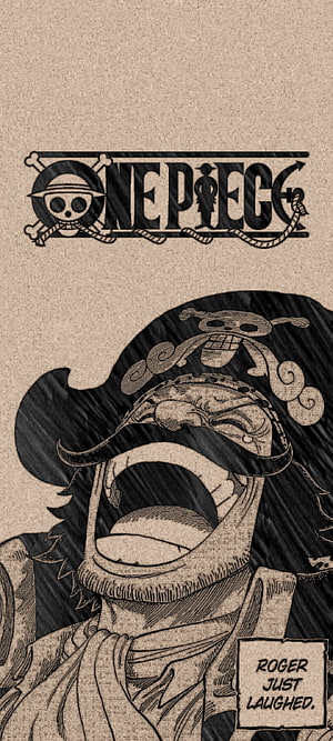 Gol D Roger Laughing in One Piece Manga Panel with Pirate Jolly Roger HD phone wallpaper