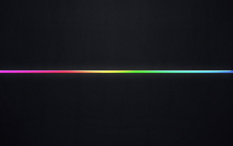 Minimalist Rainbow Spectrum Line on Dark Black Background HD wallpaper