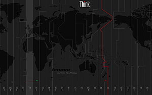 Lenovo ThinkPad World Time Zone Map Dark Desktop Background HD wallpaper
