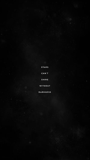 Minimalist Dark Space Quote Wallpaper with Stars and Nebula HD phone wallpaper