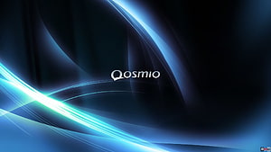 Toshiba Qosmio Abstract Blue Light Streaks Dark Background HD wallpaper