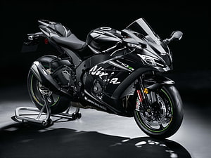 Kawasaki Ninja ZX-10R Black Sport Motorcycle Studio Shot HD wallpaper