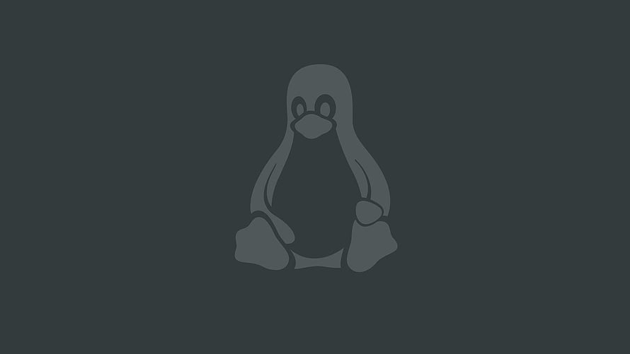 Tux the Linux Penguin Mascot Minimalist Dark Grey Silhouette HD wallpaper